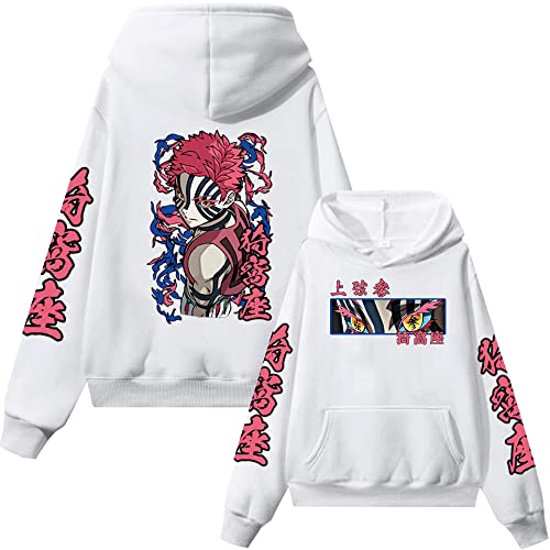 MDEM Dämon Slayer Obermessen DREI Akaza Anime Hoodie Mann Frau Harajuku Pullovers Tops Langarm Streetwear-style1||L von MDEM