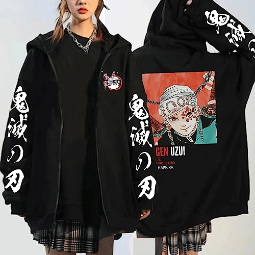 MDEM Dämon Slayer Uzui Tengen Harajuku Anime Zipper Hoodies Männer Langarm Manga Koreanische Version Retro Frauen Warm Zipper Jacke Mantel-style3||4XL von MDEM