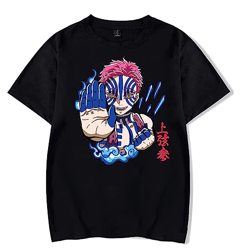 MDEM Demon Slayer Akaza Daki Und Giyuutarou T-Shirt Anime Harajiku Hip Hop Casual Loose Unisex T-Shirts-style5||M von MDEM