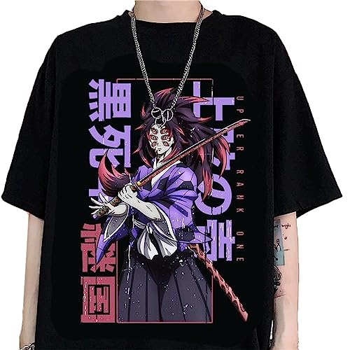 MDEM Demon Slayer Anime Kokushibo Kanroji T-Shirt Short Sleeve Cotton Mitsuri Tsugikuni Yoriichi Summer Loose-style5||4XL von MDEM