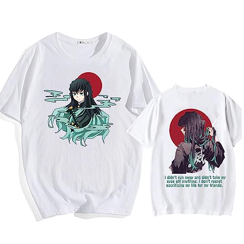 MDEM Demon Slayer Muichiro Tokito Anime T-Shirt Mode Harajuku Hip-Hop Mann Frau Kurzarm Tops-style6||XL von MDEM