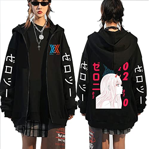 MEDM Anime Hoodie Darling In Den Franxx 02 Zero Two Hoodies Sweatshirts Jungen/mädchen Kapuze -Männer/Frauen Reißverschluss Kleidung Pullovers von MEDM