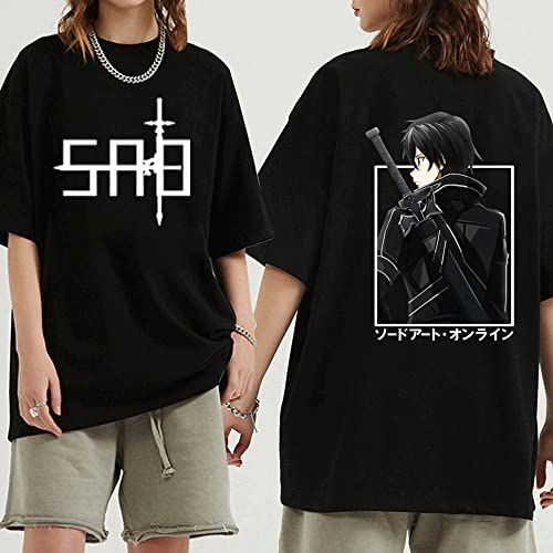 MEDM Anime T-Shirt-Schwertkunst Online Kirito O-Neck Kurzärärmische Lässige Lockere Mann Frau Harajuku Hip Hop Streetwear-style5||4XL von MEDM