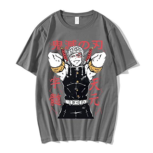 MEDM Demon Slayer Anime Kimetsu No Yaiba T-Shirt Tengen Uzui Manga T Shirt Herren Sommer Kurzarm Übergroße T-Shirts Streetwear-style3||M von MEDM
