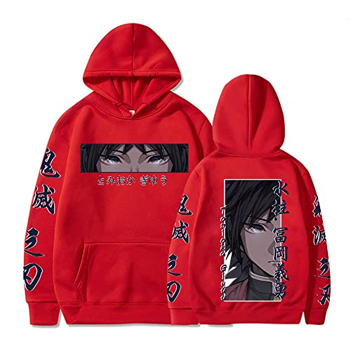 MEDM Demon Slayer Kimetsu No Yaiba Anime Hoodies Sweatshirt Cool Retro Giyuu Tomioka Augen Grafische Winter Mode Übergroße Hoodies-style3||XS von MEDM