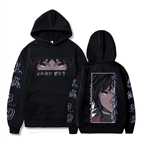 MEDM Demon Slayer Kimetsu No Yaiba Anime Hoodies Sweatshirt Cool Retro Giyuu Tomioka Augen Grafische Winter Mode Übergroße Hoodies-style7||XS von MEDM