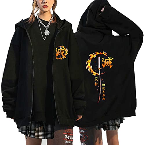 MEDM Demon Slayer Zip Hoodies New Long Sleeping Sweater Pullover Tops Anime -Modus Tokito Muichiro Reißverschluss Streetwear -Jacken Streetwear Jackets-style7||XL von MEDM