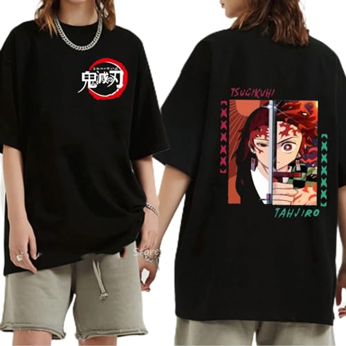 MEDM Unisex Dämon Slayer T-Shirt 70% Baumwoll-T-Shirts Anime Print T-Shirt Rengoku Kyoujurou Nezuko Ninja Short Top Y2K Harajuku Tops-style16||L von MEDM