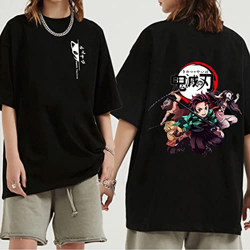 MEDM Unisex Dämon Slayer T-Shirt 70% Baumwoll-T-Shirts Anime Print T-Shirt Rengoku Kyoujurou Nezuko Ninja Short Top Y2K Harajuku Tops-style27||L von MEDM