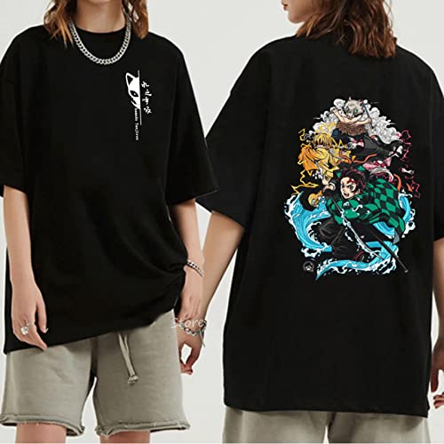 MEDM Unisex Dämon Slayer T-Shirt 70% Baumwoll-T-Shirts Anime Print T-Shirt Rengoku Kyoujurou Nezuko Ninja Short Top Y2K Harajuku Tops-style5||M von MEDM