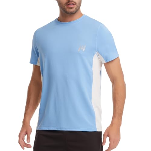MEETWEE Rashguard Herren, Sportshirt Kurzarm UV Schutz Shirt UPF 50+ Funktionsshirt Atmungsaktiv Rash Vest für Outdoor Running Sports von MEETWEE