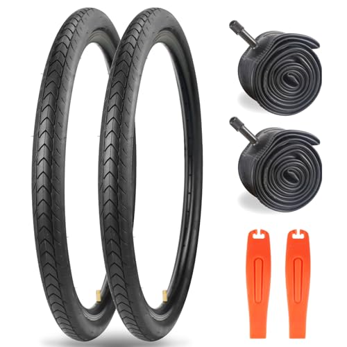 MEGHNA 2er-Pack 27.5x1.75Zoll Fahrradreifen Set Nylon Pannensicher 27TPI Rennrad-Reifen+2er-Pack 27.5x1.75/2.125 Zoll Schläuche+2er Reifenheber,kompatibel mit MTB/Cruiser/Rennrad/Straßenrad von MEGHNA