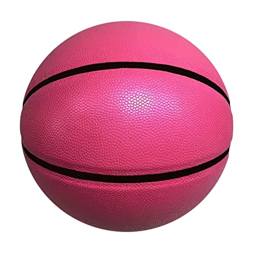 MEIDUO Basketball Nr. 5, Nr. 6, Nr. 7, PU-Leder, verschleißfest, für den Innen- und Außenbereich geeignet, Rosa, Größe 7 von MEIDUO