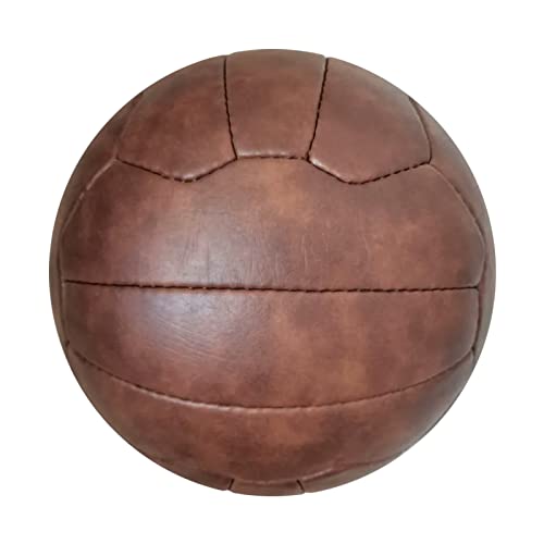 MEIDUO Netball, Vintage-Fußball, handgenäht, weich und langlebig, Größe 5, Braun 1 von MEIDUO