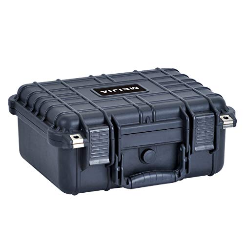 MEIJIA Koffer für Profikameras, wasserdichte Sicherheitsschutzhülle mit Schaumstoff, passend für Drohnen, Kamera, Ausrüstung, Pistolen, Schwarz,13,35 x 11,63 x 5,98 Zoll von MEIJIA