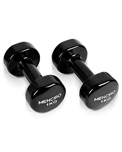 MENCIRO Hanteln 2er Set für Männer und Frauen, 1KG Kurzhanteln Gewichte für Zuhause Fitnessstudio und Krafttraining von MENCIRO