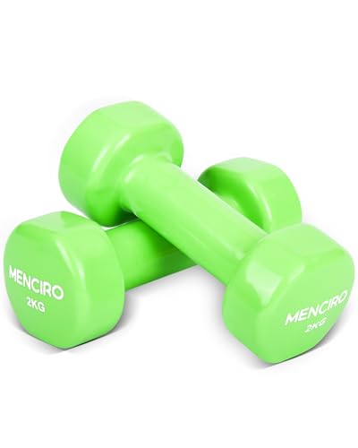 MENCIRO Hanteln 2er Set für Männer und Frauen, 2KG Kurzhanteln Gewichte für Zuhause Fitnessstudio und Krafttraining von MENCIRO