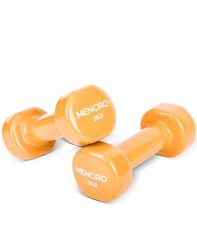 MENCIRO Hanteln 2er Set für Männer und Frauen, 2KG Kurzhanteln Gewichte für Zuhause Fitnessstudio und Krafttraining von MENCIRO