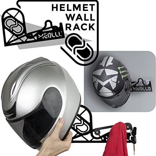 Helmhalter Helm Wandhalterung (100% Stahl) (schwarz) von MEOLLO