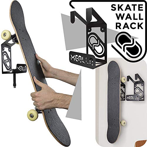 MEOLLO Skateboard Wandhalter (100% Stahl) (2 X Schwarz) von MEOLLO