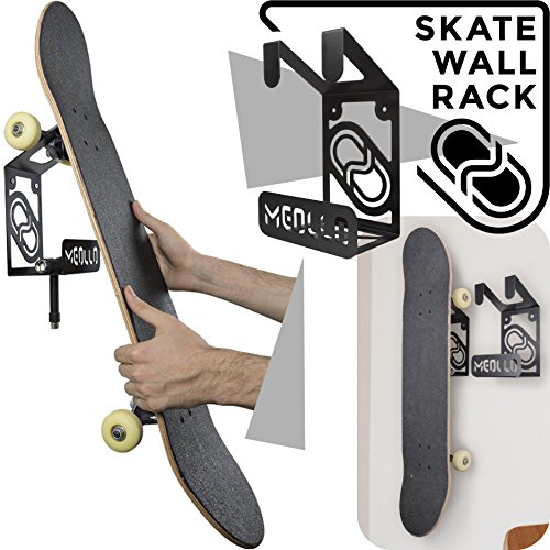 MEOLLO Skateboard Wandhalter (100% Stahl) (weiß) von MEOLLO