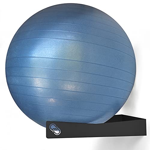 Wandhalterung für Pilatesball, Yoga, Fitness, Balance, Physiotherapie und Ball für Schwangere, 100% Carbonstahl (1 Stück, Schwarz) von MEOLLO