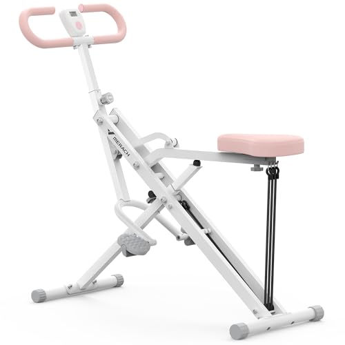 MERACH 2-in-1-Kniebeugen-Rudergerät, Faltbare Kniebeugenmaschine, Glute Machine für den Gesäß-, Bein- und Core-Training, 10-Min Aufbau für Zuhause und Fitnessstudio, Max Belastung 350 lbs – R07 Weiß von MERACH