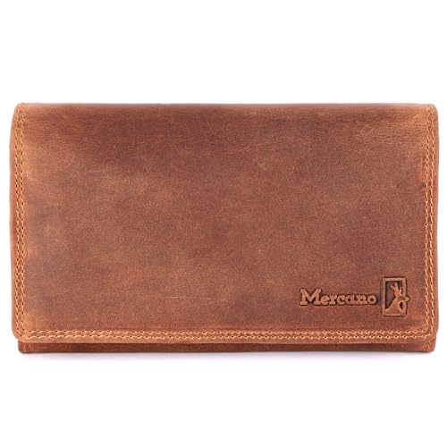 MERCANO Premium Vintage Echtleder Damen-Geldbeutel Braun mit RFID-Schutz I inkl. Geschenkbox, Portemonnaie für Frauen mit viel Platz und Münzfach, Brieftasche Geldtasche Geldbörse Portmonee von MERCANO