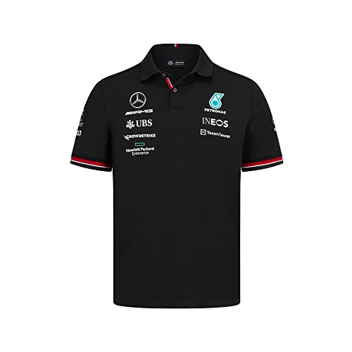 MERCEDES AMG PETRONAS Formula One Team - Offizielle Formel 1 Merchandise Kollektion - 2022 Team Polo - Schwarz - Herren - M von MERCEDES AMG PETRONAS