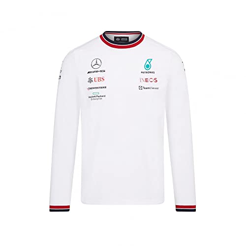 MERCEDES AMG PETRONAS Formula One Team - Offizielle Formel 1 Merchandise Kollektion - 2022 Team T-Shirt mit Langen Ärmeln - Weiß - Herren - XXL von MERCEDES AMG PETRONAS