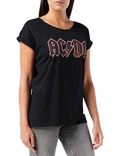 MERCHCODE Damen Dames Ac/Dc Voltage Tee T shirt, Schwarz, 3XL EU von MERCHCODE