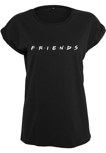 MERCHCODE Damen Ladies Friends Logo Tee XL Black von MERCHCODE