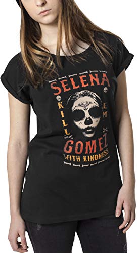 MERCHCODE Damen Ladies Selena Gomez Kill Em Skull Tee T shirt, Schwarz, M EU von MERCHCODE