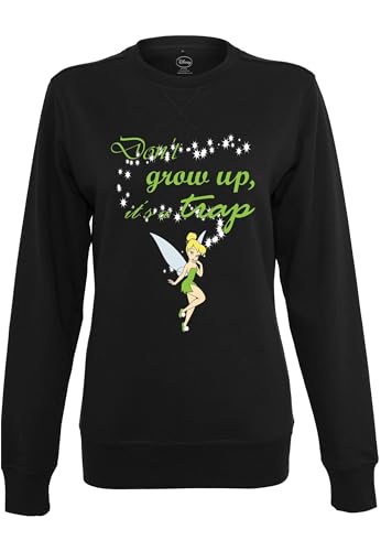 MERCHCODE Damen Ladies Tinkerbell Dont Grow Up Crewneck XS Black von MERCHCODE