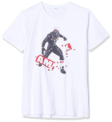 MERCHCODE Herren AMK Panther T-Shirt, White, L von MERCHCODE
