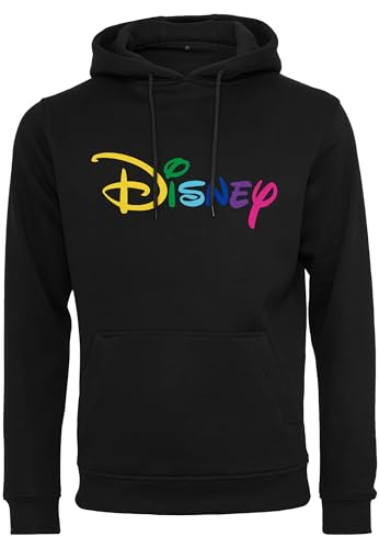 MERCHCODE Herren Disney Rainbow Logo EMB Hoody Kapuzenpullover, Black, S von MERCHCODE