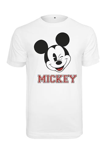 MERCHCODE Herren Mickey College T-Shirt, White, XXL von MERCHCODE