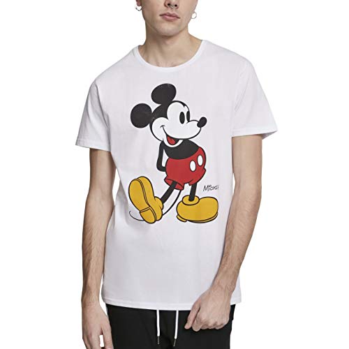 MERCHCODE Herren Mickey Mouse T shirt, Weiß, L EU von MERCHCODE