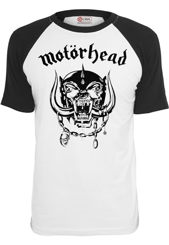 MERCHCODE Herren Motörhead Everything Louder Raglan T-shirt, Weiß / Schwarz, M von MERCHCODE