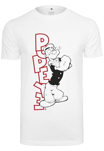 MERCHCODE Herren Popeye Standing T-Shirt, White, L von MERCHCODE
