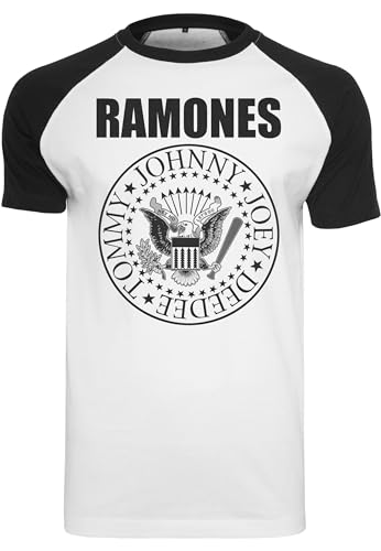 MERCHCODE Herren Ramones Circle Raglan Tee M wht/blk von MERCHCODE