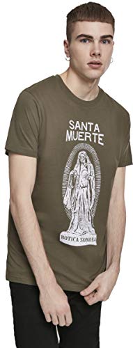 MERCHCODE Herren Santa Muerte Tee T-Shirt, Olive, S von MERCHCODE