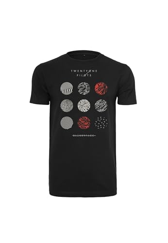 MERCHCODE Jungen Twenty One Pilots Pattern Circles Tee T-Shirt, Black von MERCHCODE