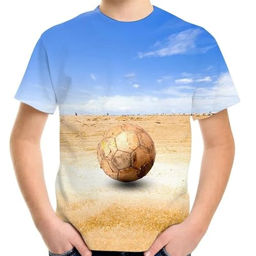 MERVOS Blauer Himmel Fußball Strand T-Shirt Männer und Frauen lässigen Rundhals Kurze Ärmel Tops von MERVOS