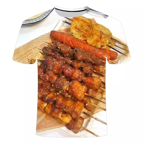 MERVOS Delicious BBQ Grafik-T-Shirt für Männer und Frauen lässigen Rundhalsausschnitt Kurze Ärmel Kleidung Zubehör von MERVOS