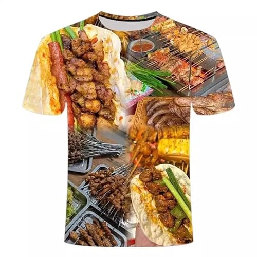 MERVOS Delicious Barbecue Grafik T-Shirt für Männer und Frauen lässigen Rundhalsausschnitt Kurze Ärmel Kleidung Zubehör von MERVOS