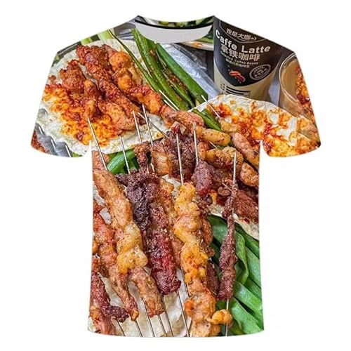 MERVOS Delicious Barbecue Grafik T-Shirt für Männer und Frauen lässigen Rundhalsausschnitt Kurze Ärmel Kleidung Zubehör von MERVOS