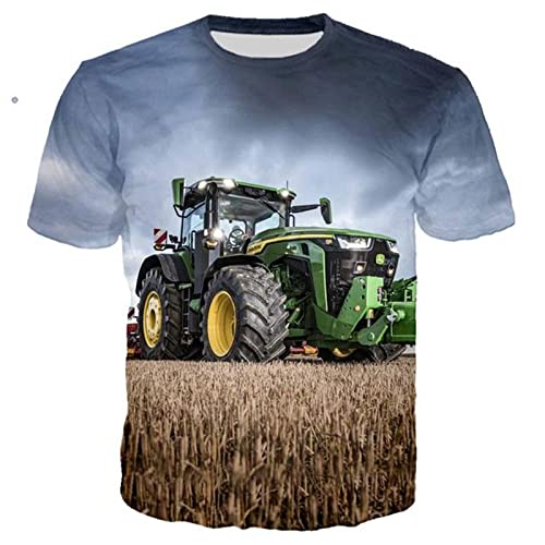 MERVOS Graues Traktor Grafik T-Shirt 3D Druck Harajuku Männer und Frauen lässig kurzärmeliges Top von MERVOS