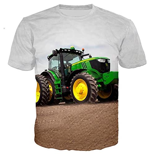 MERVOS Grüner Traktor Muster T-Shirt 3D Druck original Unterkunft Männer Frauen lässig Kurze Ärmel Top von MERVOS