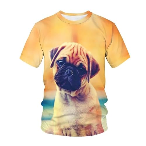 MERVOS Niedliche Hund T-Shirt für Jungen und Mädchen lässigen Rundhalsausschnitt Kurze Ärmel Kleid Dekoration von MERVOS
